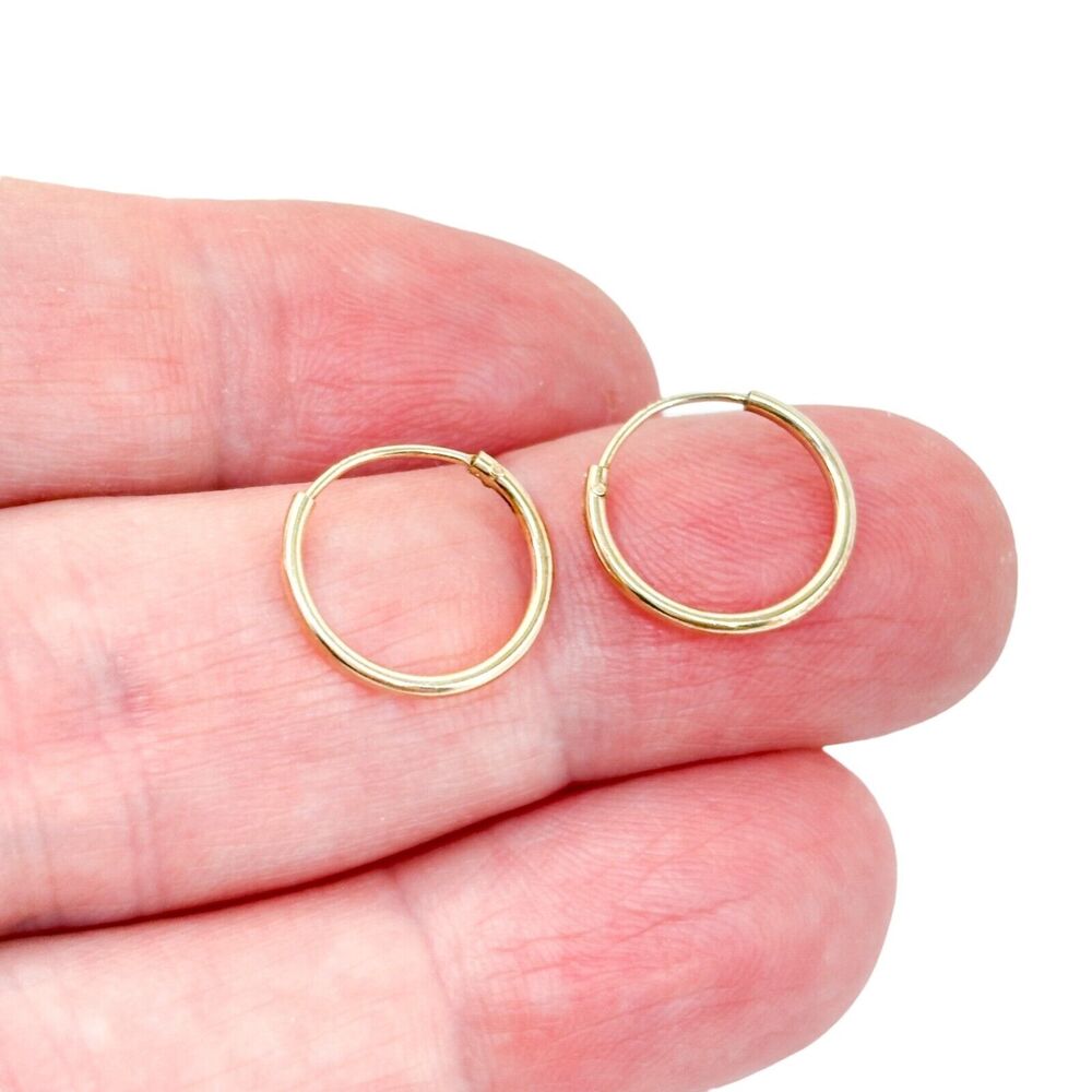 Estate Sterling Silver 925 Gold Tone Hoop Earrings